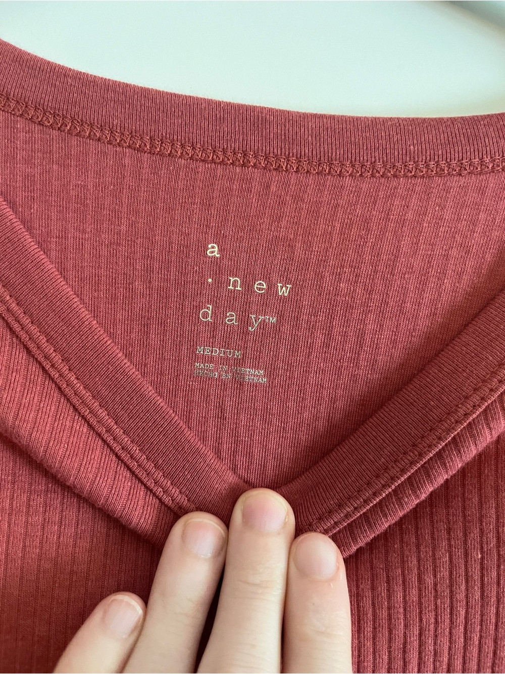 Coral Basic Ribbed Tee - Picture 4 of 5